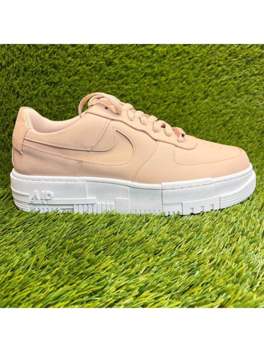 Nike Air Force 1 Pixel Womens Size 12 Pink White Athletic Leather Shoes Sneakers